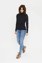 Saint Tropez Mila Knitted Roll Neck Jumper - Night Sky