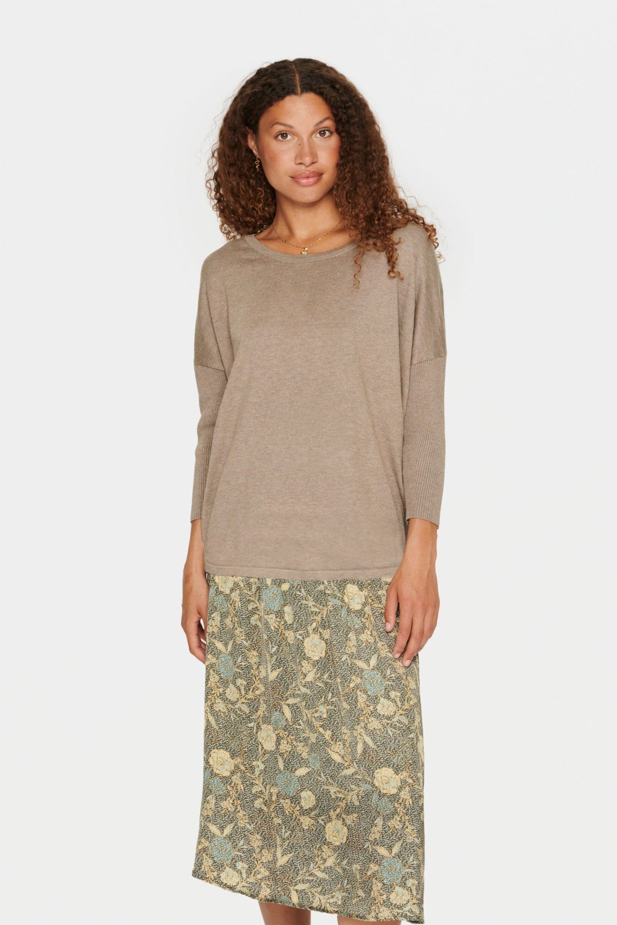 Saint Tropez Mila Round Neck Jumper - Atmos Melange