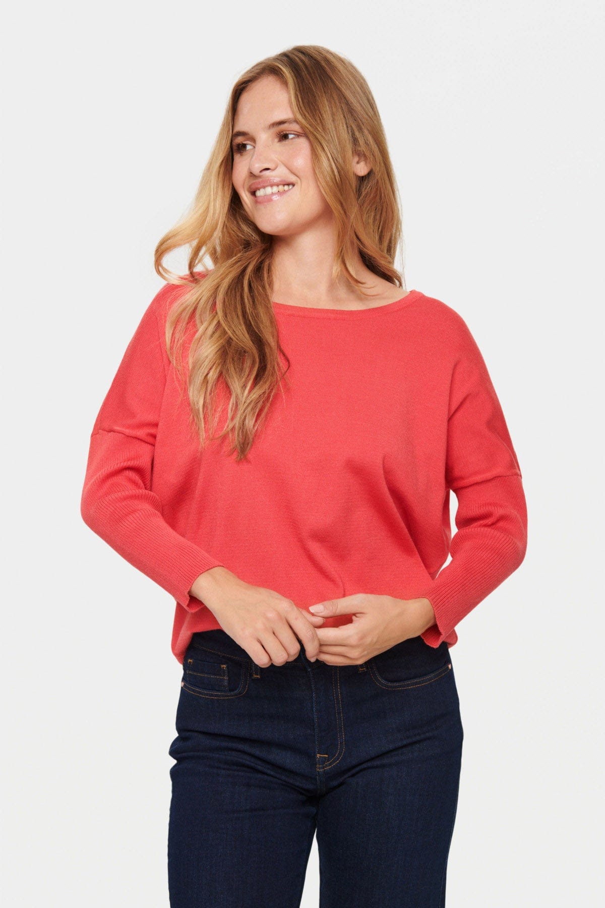 Saint Tropez Mila Round Neck Jumper - Cayenne