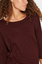 Saint Tropez Mila Round Neck Jumper - Tawny Port Melange