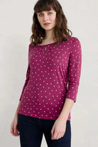 Seasalt Appletree Top - Little Sponge Spot Magenta