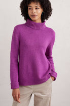 Seasalt Braque Lambswool Blend Roll Neck Jumper - Wild Orchid