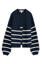 Seasalt Castle Beach Cardigan - Stripe Porthole Maritime Chalk