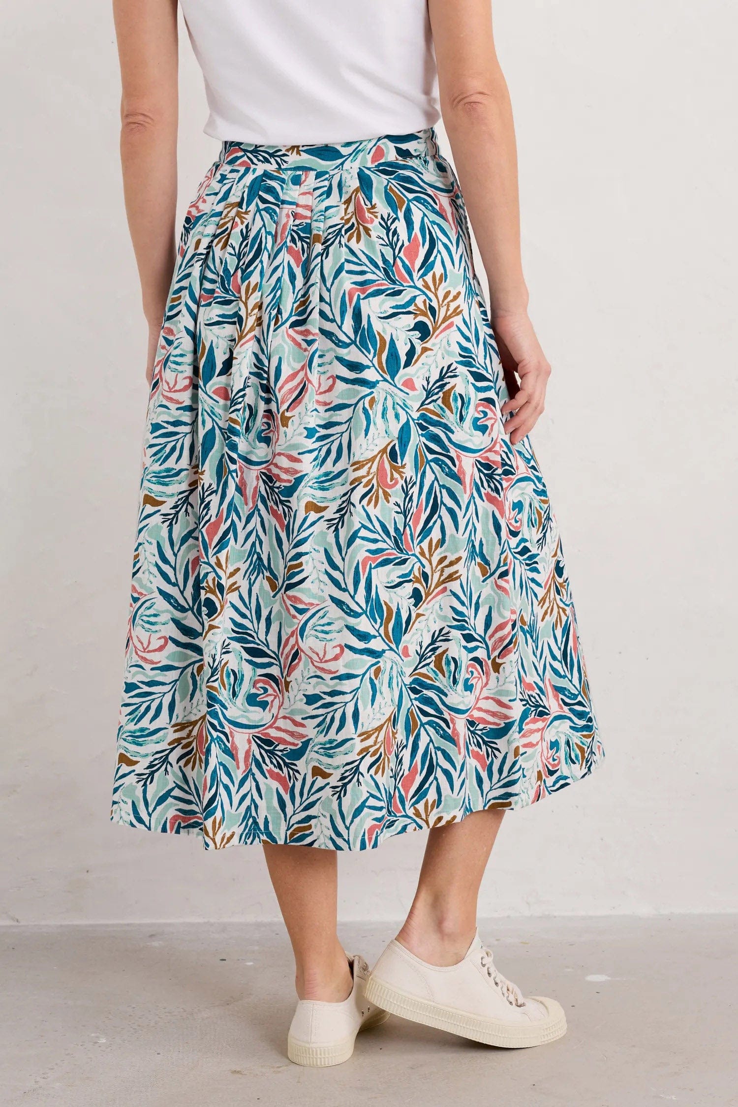 Seasalt Cliff Road Midi Skirt - Kelp Forest Chalk