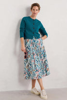 Seasalt Cliff Road Midi Skirt - Kelp Forest Chalk