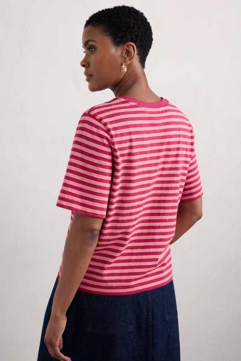 Seasalt Copseland Striped T-Shirt -  Mini Cornish Charm Wild Rose