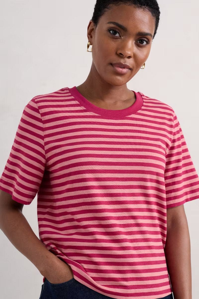 Seasalt Copseland Striped T-Shirt -  Mini Cornish Charm Wild Rose