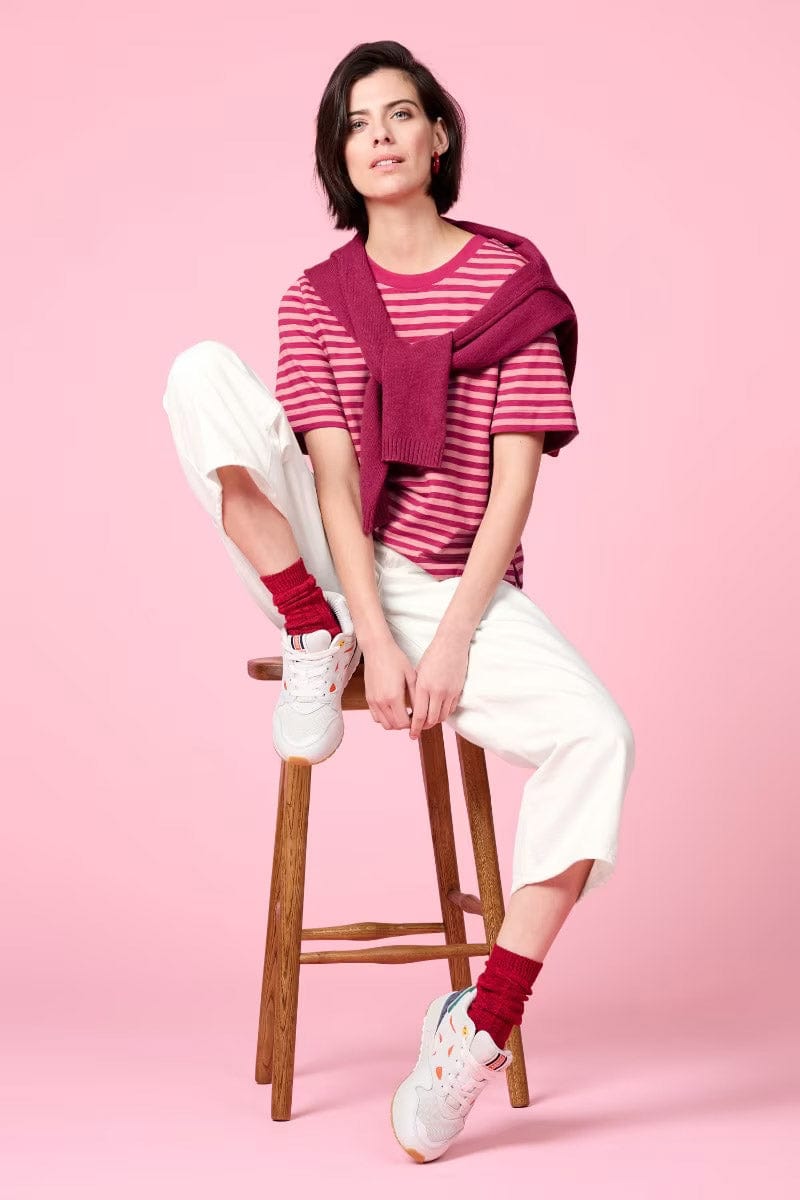 Seasalt Copseland Striped T-Shirt -  Mini Cornish Charm Wild Rose