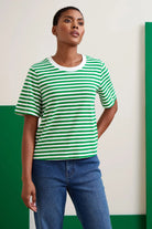 Seasalt Copseland Striped T-Shirt - Mini Cornish Island Chalk