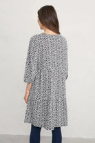 Seasalt Heron Dip Tiered Jersey Dress - Pressed Tulips Dark Night Aran