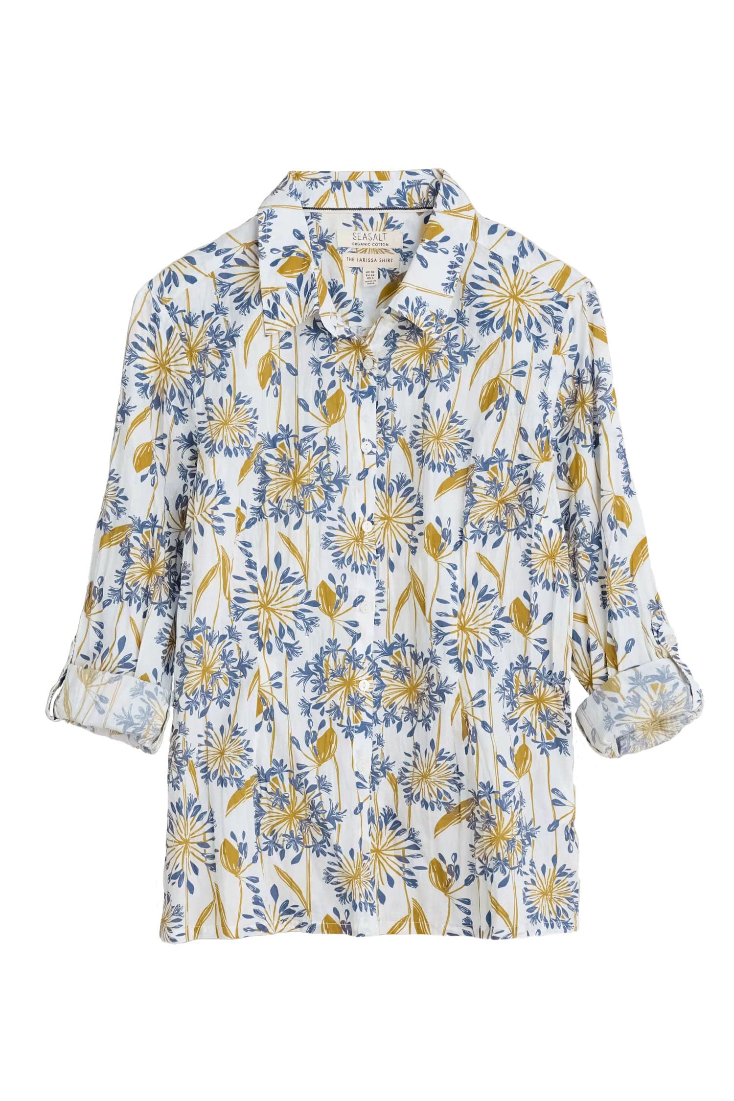 Seasalt Larissa Organic Cotton Shirt - Agapanthus Lino Chalk