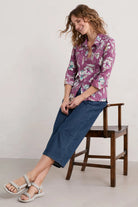 Seasalt Larissa Shirt - Linework Floral Heather