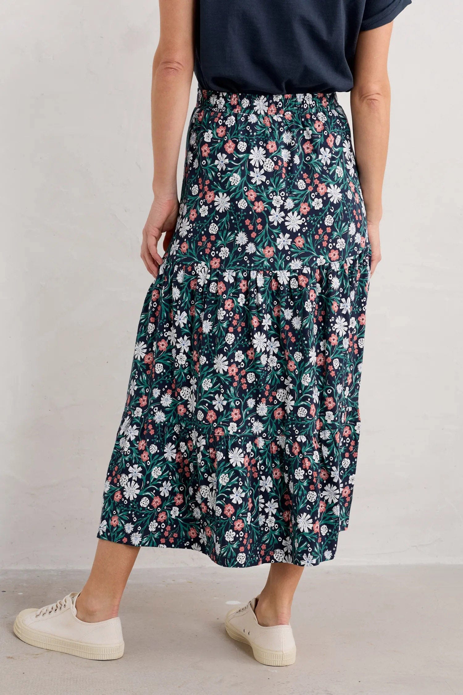 Seasalt Line Strokes Skirt - Creekside Floral Maritime