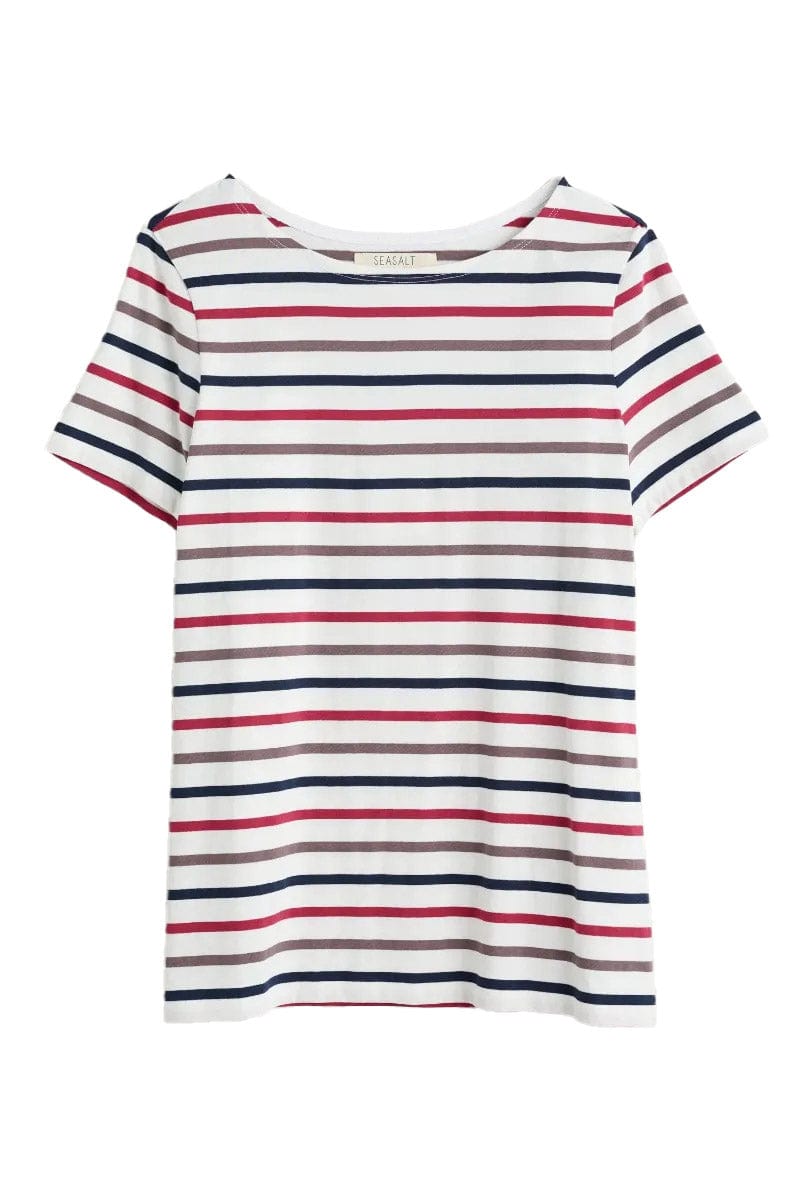 Seasalt Sailor T-Shirt - Tri Breton Chalk Plum