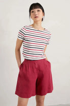 Seasalt Sailor T-Shirt - Tri Breton Chalk Plum