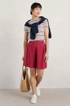 Seasalt Sailor T-Shirt - Tri Breton Chalk Plum