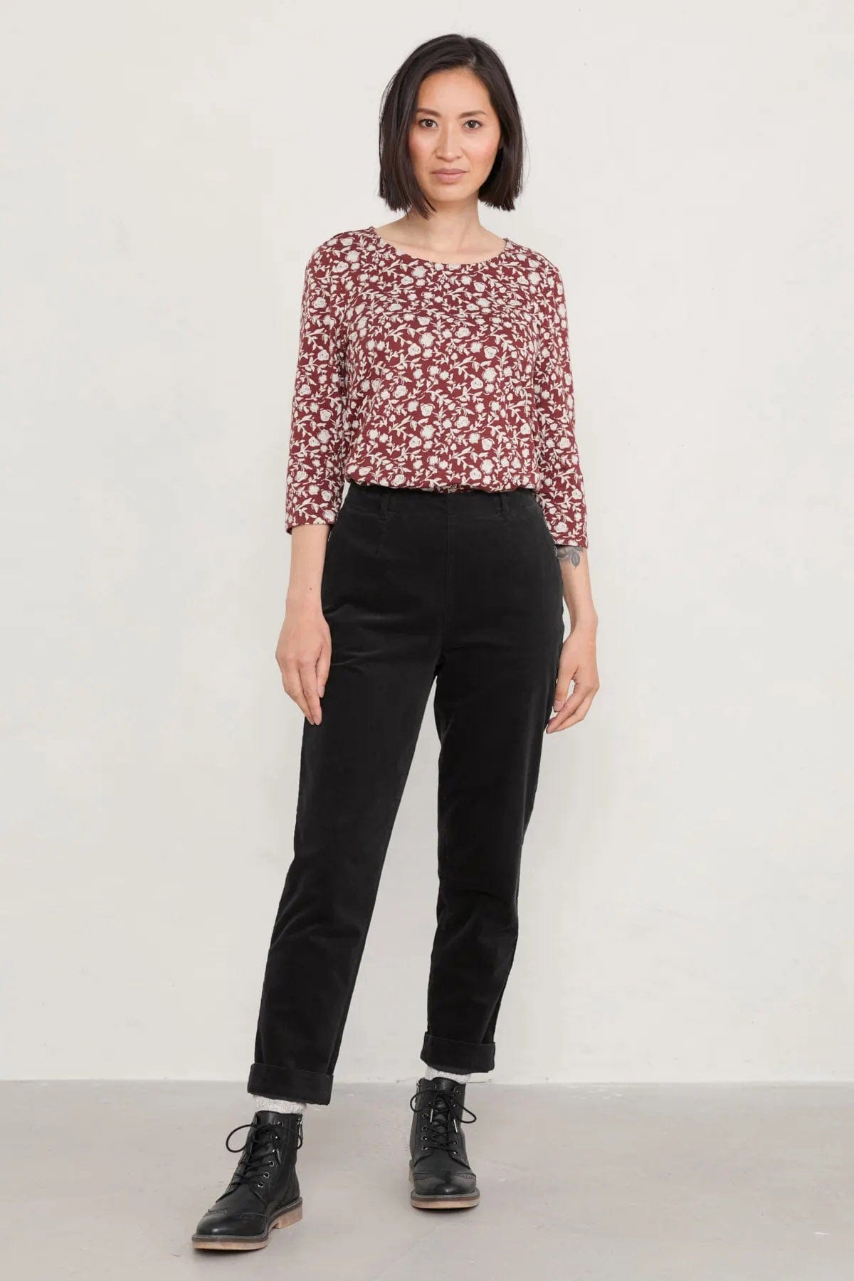 Seasalt Salt Bell Top - Reflection Floral Burgundy