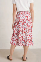 Seasalt Script Editor Midi Skirt - Bold Camellia Brick