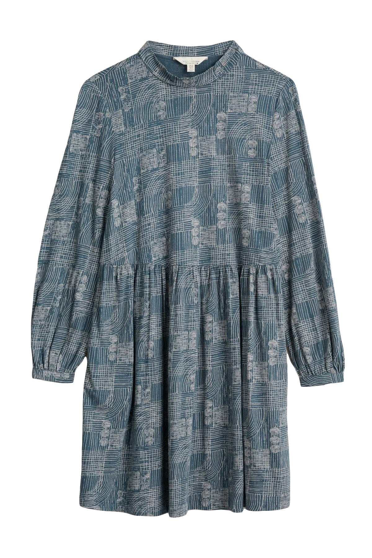 Seasalt Selven Dress - Hatched Landscape Deep Teal