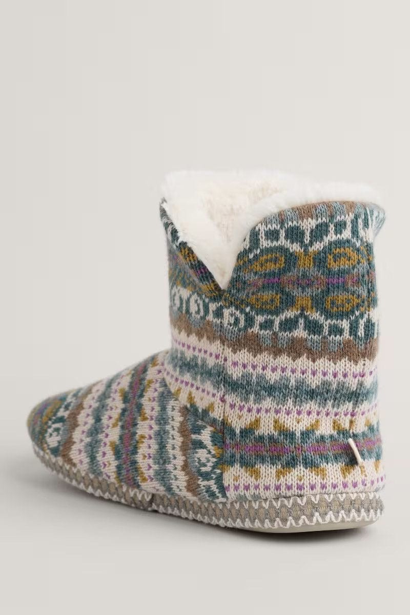 Seasalt Snooze Slipper Booties - Goldfinch Dusky Jade Multi