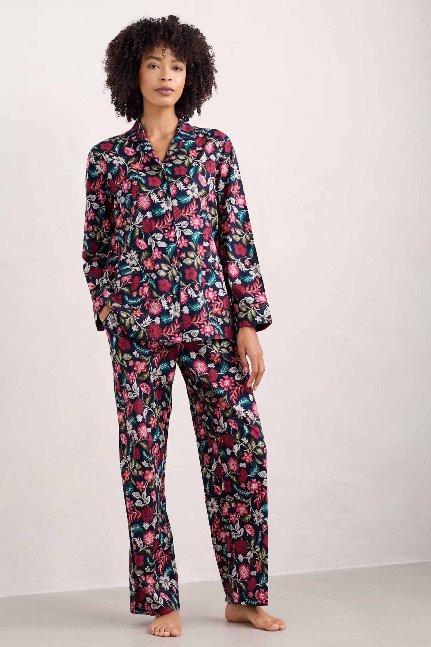 Seasalt View Point Pyjama Set - Woodblock Bloom Dahlia