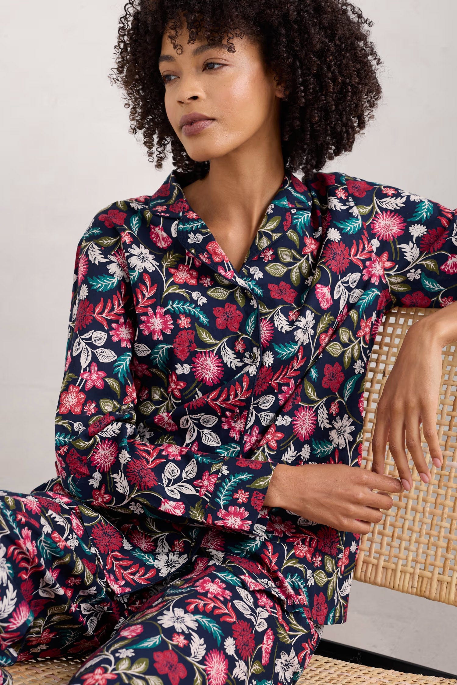 Seasalt View Point Pyjama Set - Woodblock Bloom Dahlia