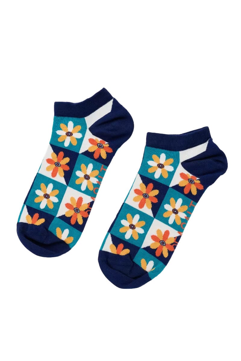 Seasalt Women's Arty Trainer Socks - Floral Patchwork Ship B-AC20454_34810_OS