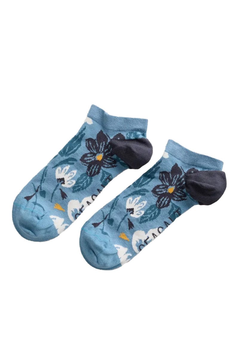 Seasalt Womens Bamboo Arty Trainer Socks - Wax Resist Floral Enamel B-AC17152_27908_OS