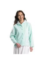 Slenderella Embroidered Fleece Collar Style Bed Jacket - Mint