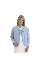 Slenderella Embroidered Fleece Tie Bed Jacket - Blue