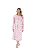 Slenderella Luxury Brushed Cotton Floral Nightdress - Pink