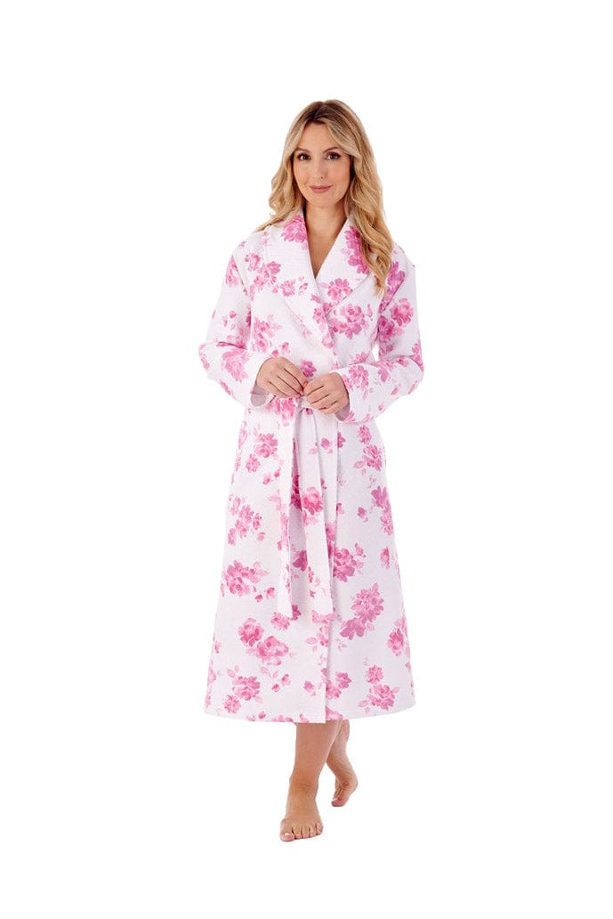 Slenderella Mock Quilt Dressing Gown - Pink Floral – Potters of Buxton
