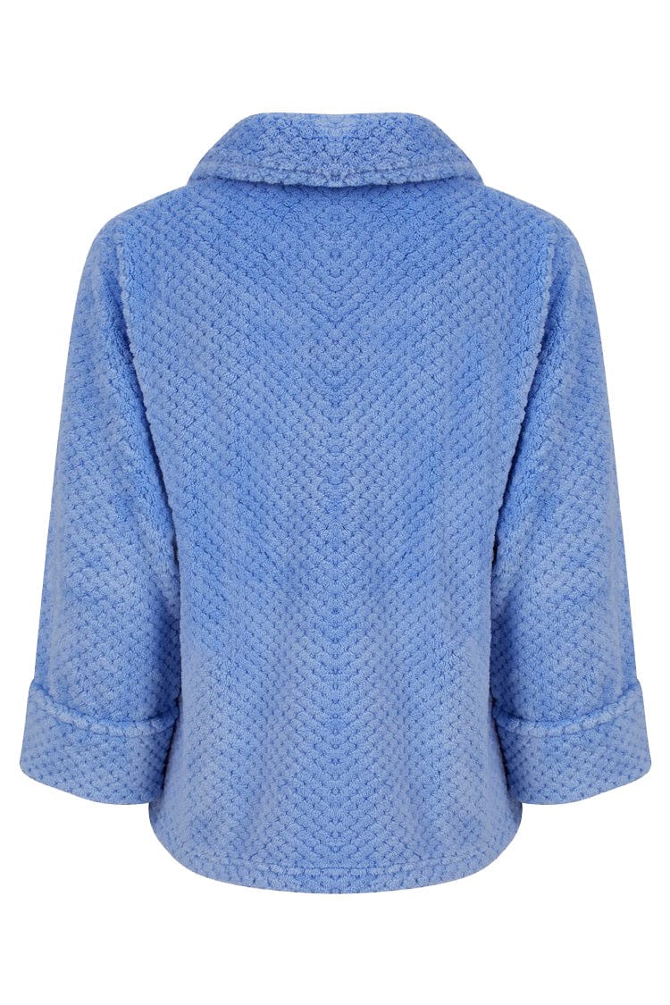 Slenderella Waffle Fleece Bed Jacket - Blue