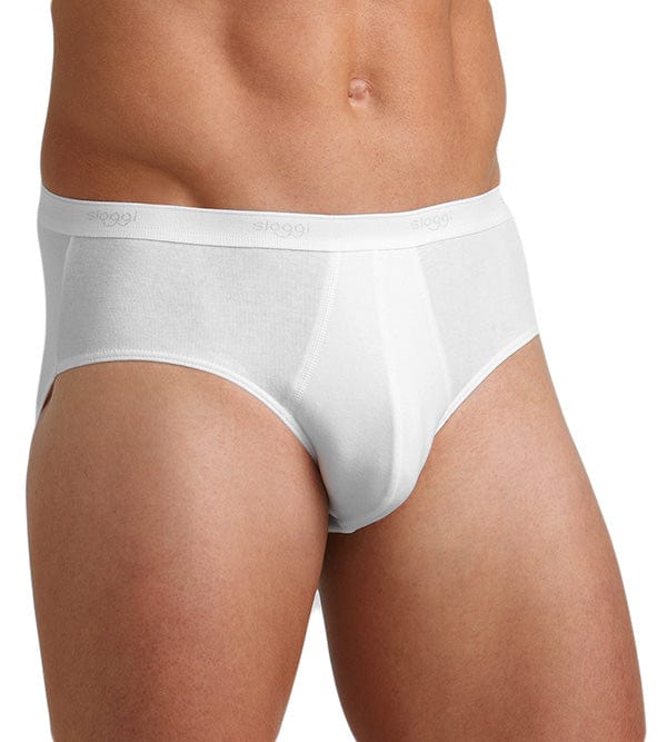 Sloggi Mens Basic Midi Briefs - 2 Pack - White