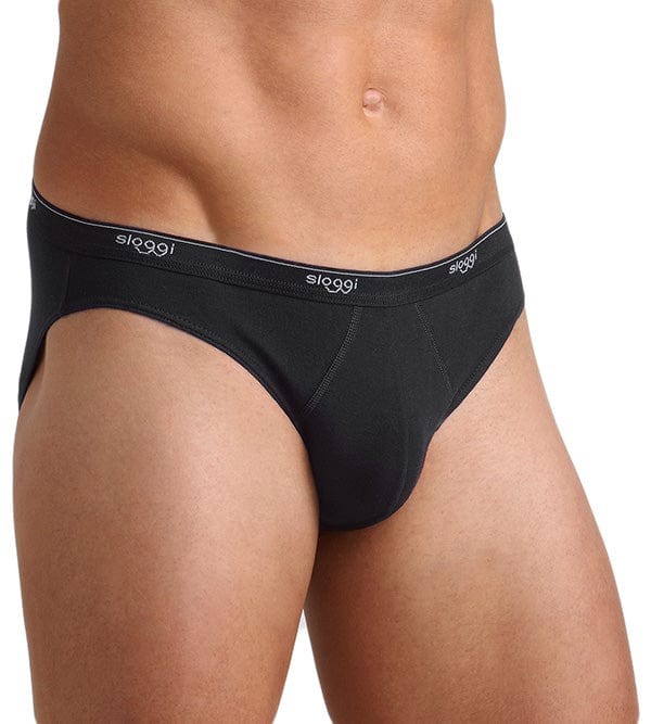 Sloggi Mens Basic Mini Briefs - 2 Pack - Black