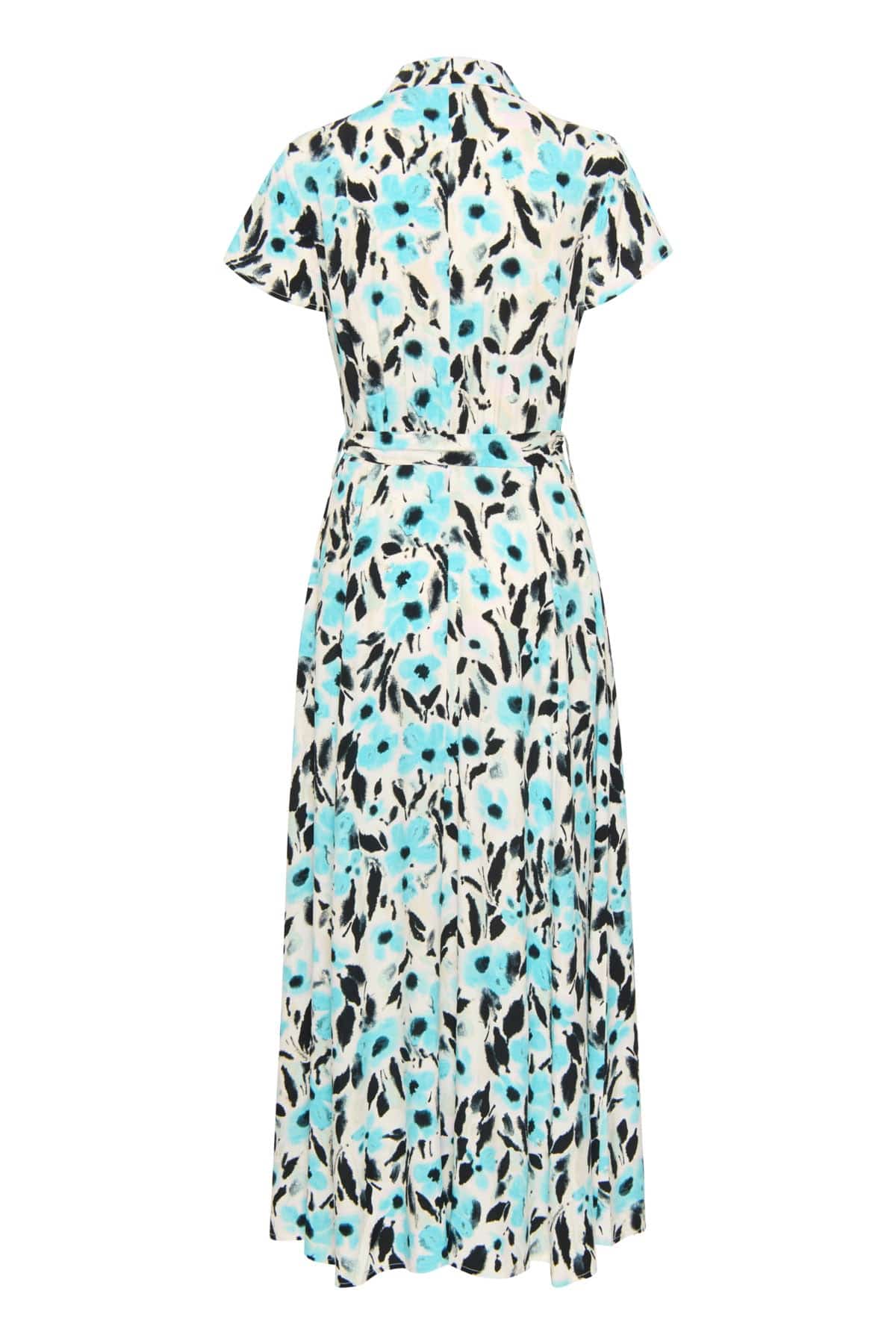 Soaked in Luxury Arjana Print Short Sleeve Maxi Dress - Sea Jet Flower