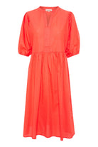 Soaked in Luxury Josie Balloon Sleeve Dress - Hot Coral