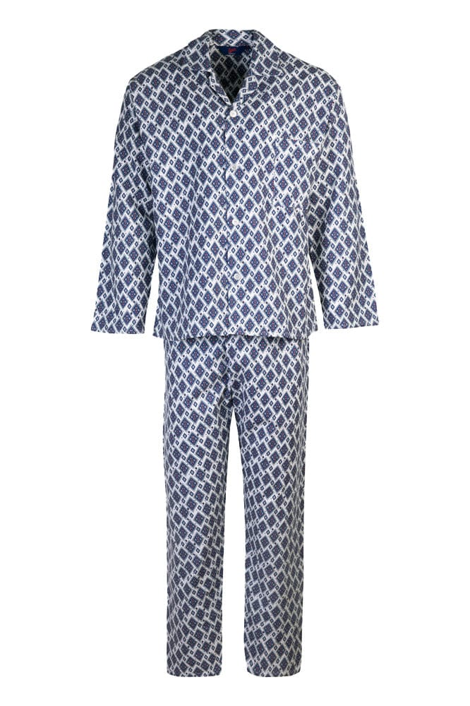 Somax Blue Diamond Cotton Pyjamas - Elastic Waist