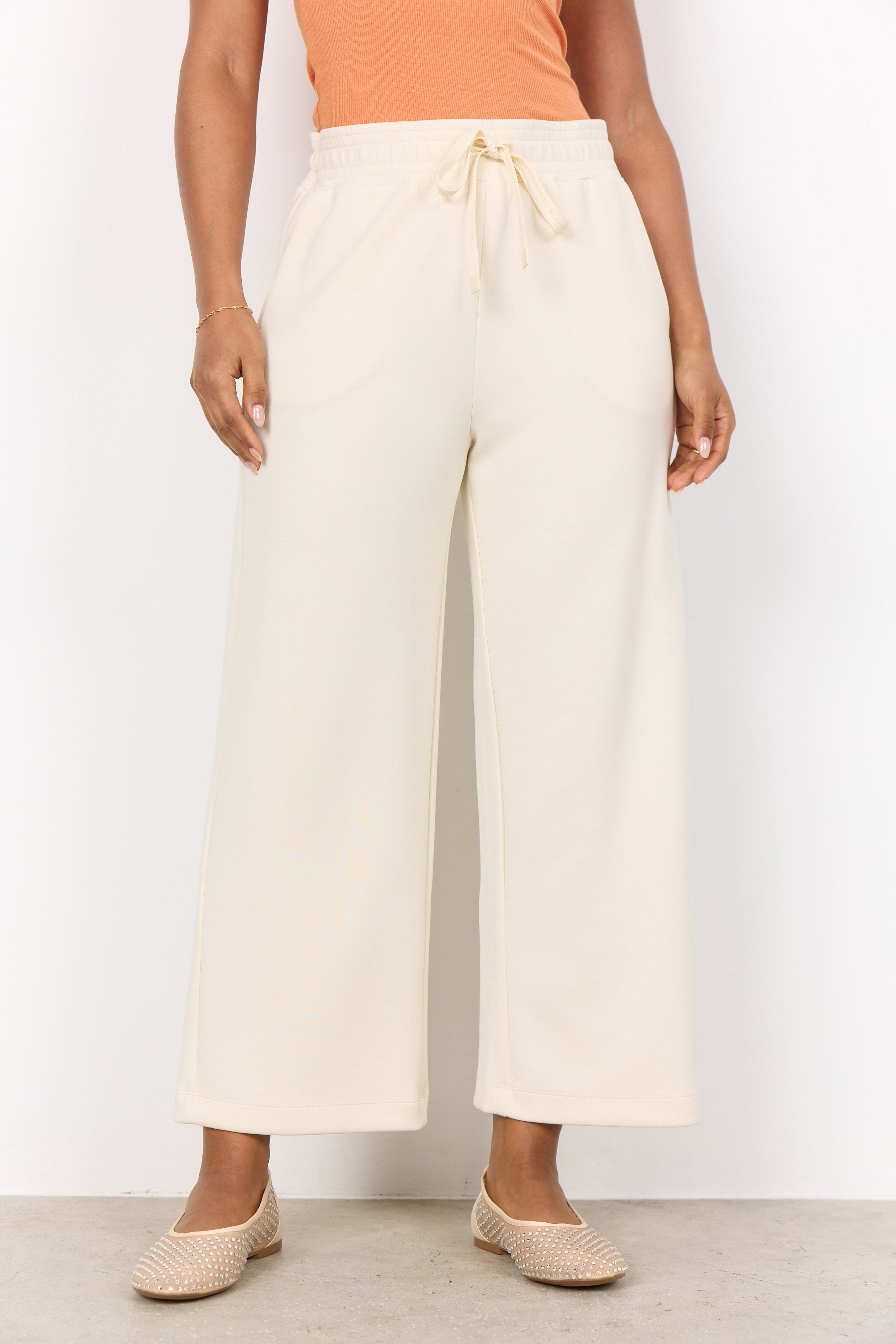 Soya Concept Banu Cropped Lounge Trousers - Cream