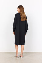 Soya Concept Banu Jersey Dress with Lace Cuffed Sleeves Dress - Black