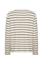 Soya Concept Barni Stripe Button Detail Sweatshirt - Cream Combi