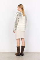 Soya Concept Barni Stripe Button Detail Sweatshirt - Cream Combi