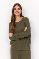 Soya Concept Biara Supersoft Jumper - Dark Olive Melange