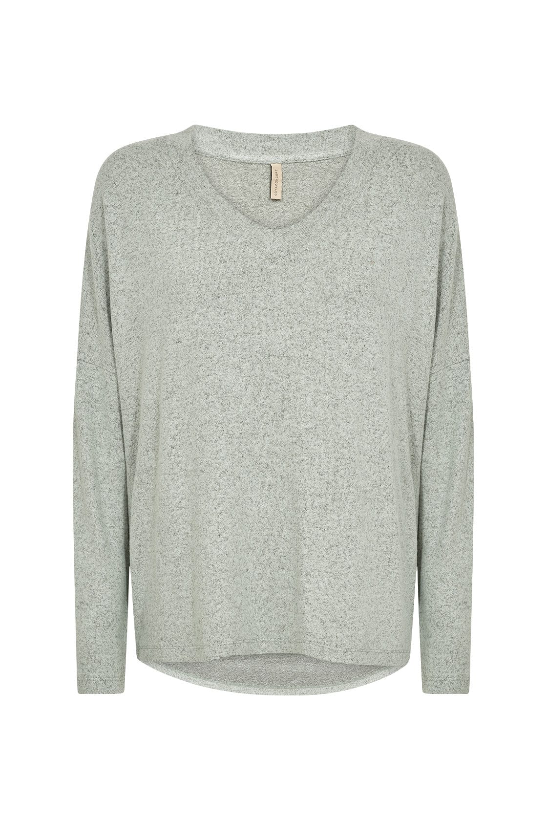 Soya Concept Biara Supersoft V-Neck Jumper - Mineral Green Melange