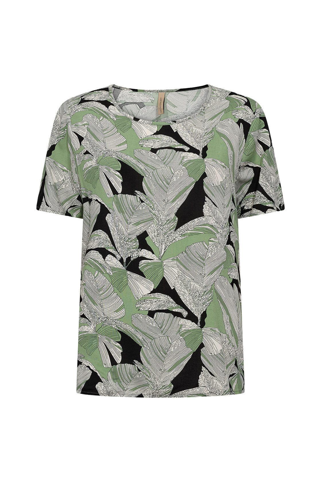 Soya Concept Dauphin Leaf Print Top - Misty Combi