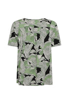 Soya Concept Dauphin Leaf Print Top - Misty Combi