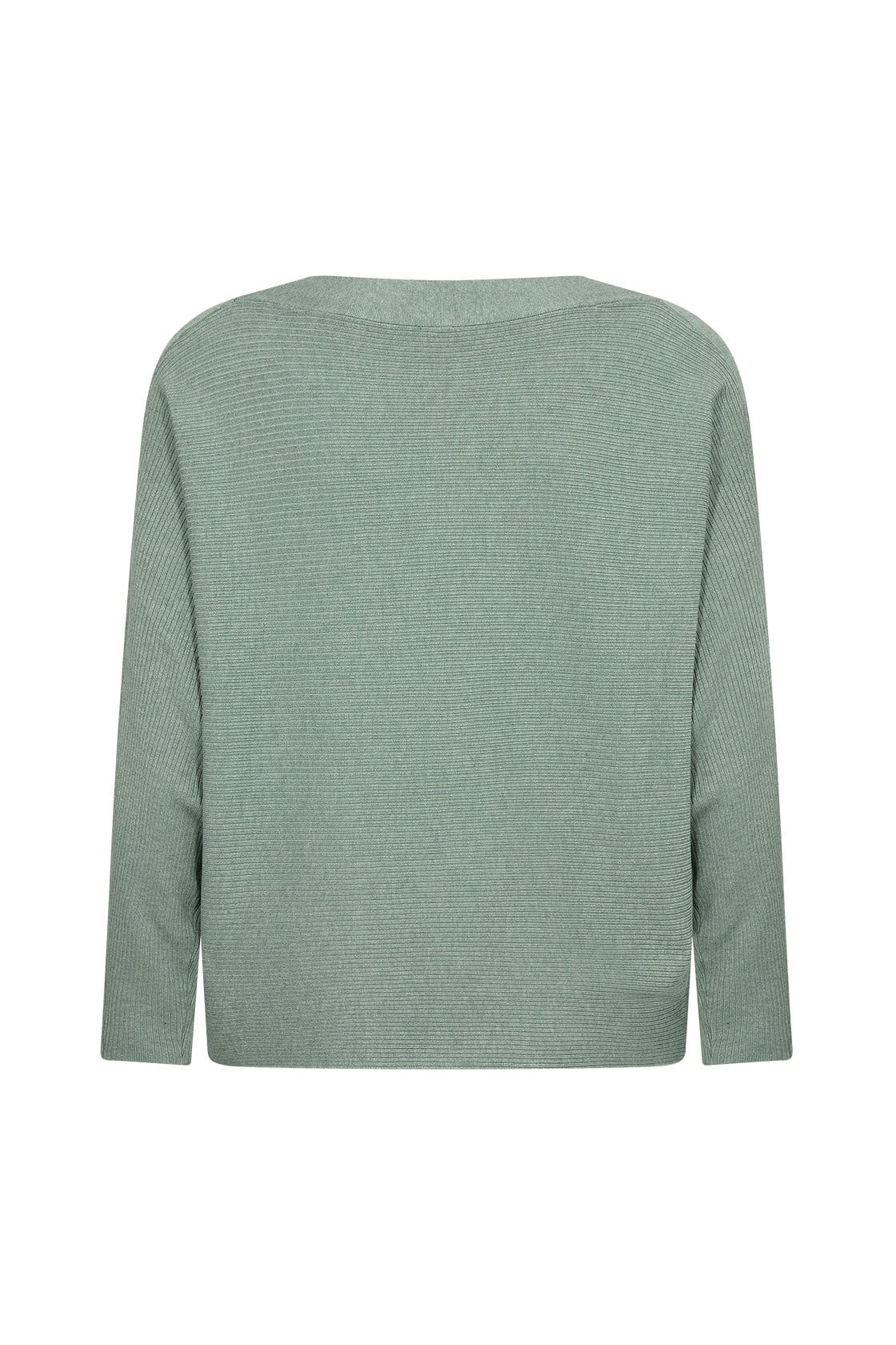 Soya Concept Dollie Knitted Rib Jumper - Mineral Green Melange