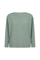 Soya Concept Dollie Knitted Rib Jumper - Mineral Green Melange