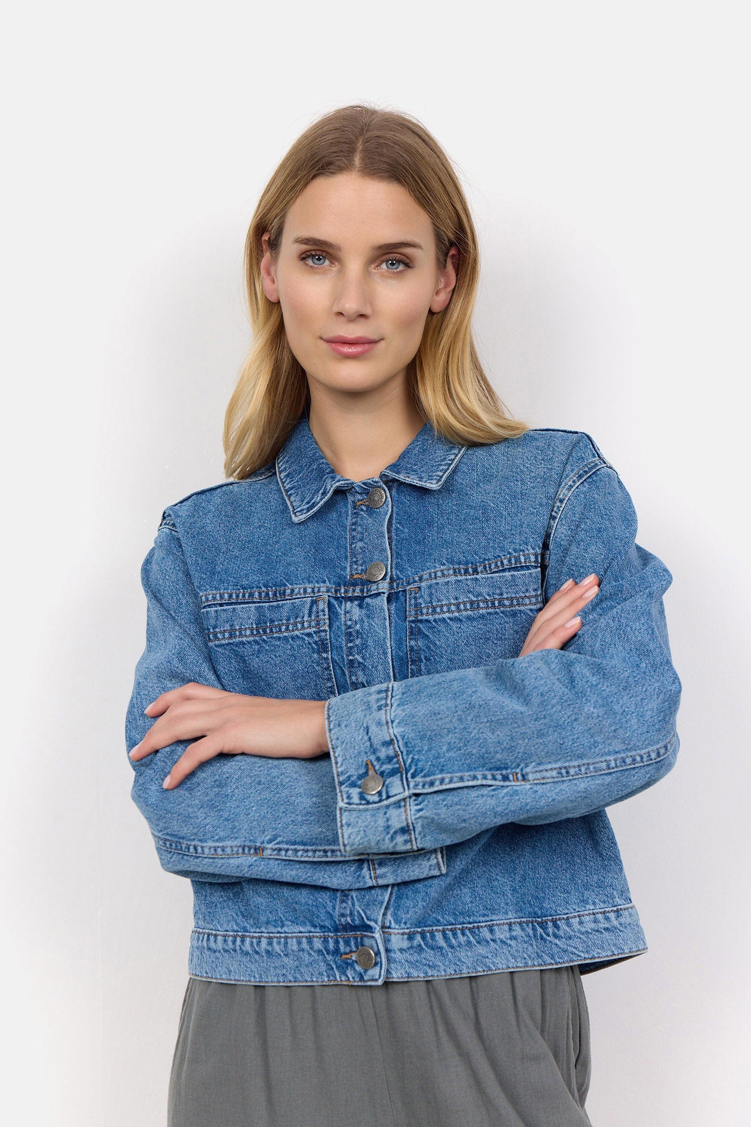 Soya Concept Dolores Denim Jacket - Medium Blue Denim