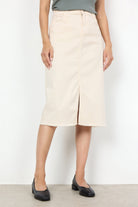 Soya Concept Erna Denim Midi Skirt - Cream